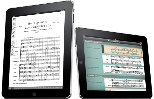 Screenshots of MusicPodium on the iPad